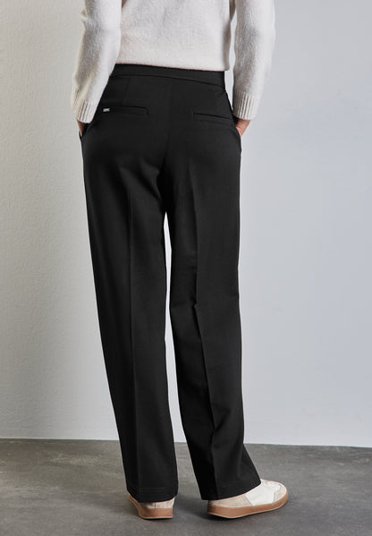 Street One Straight Leg Hose Damen High Waist Stretch Komfort