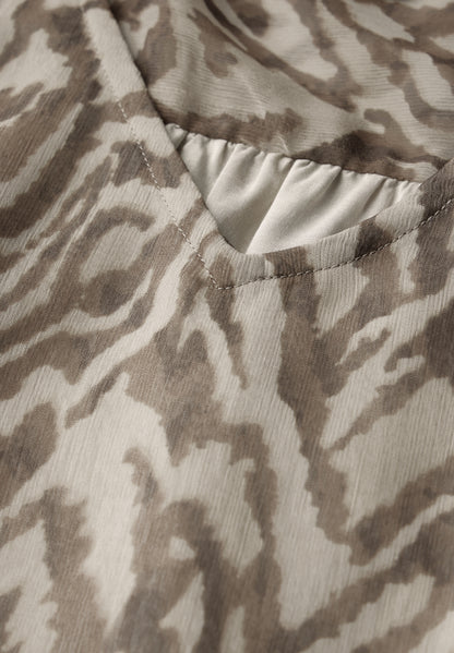 Street One Chiffon-Bluse Damen mit grafischem Muster und V-Ausschnitt