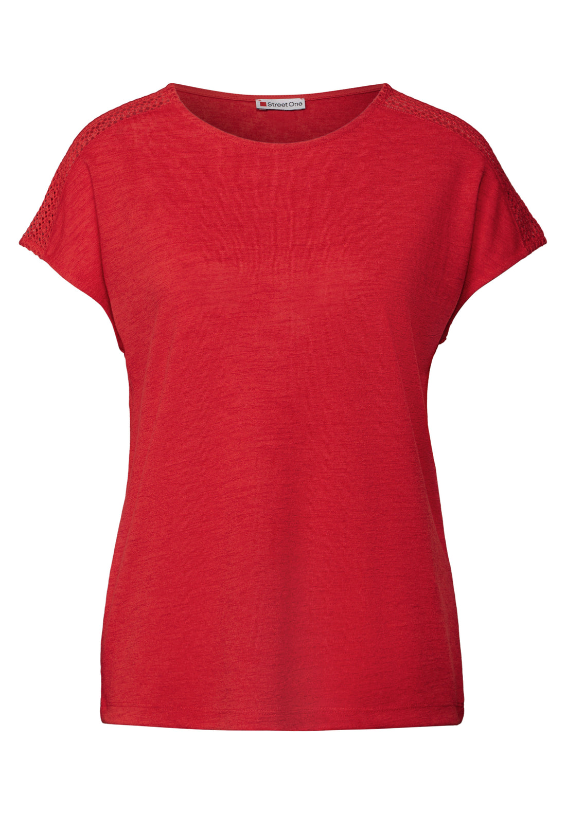 Street One Leinen-Look Shirt Damen mit Spitzendetails