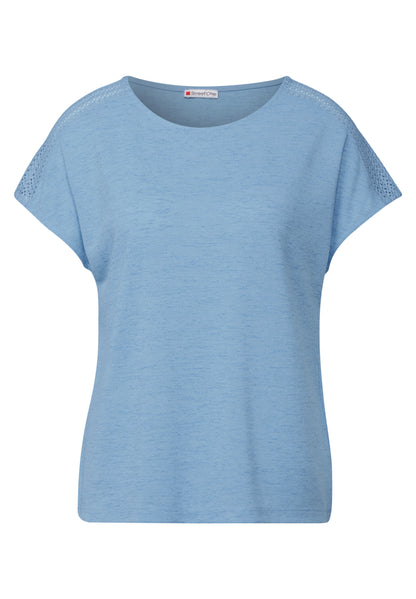 Street One Leinen-Look Shirt Damen mit Spitzendetails