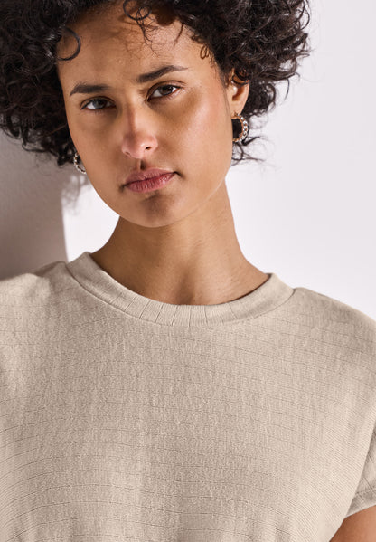 Street One Damen-Shirt mit Strukturstreifen und lässiger Silhouette