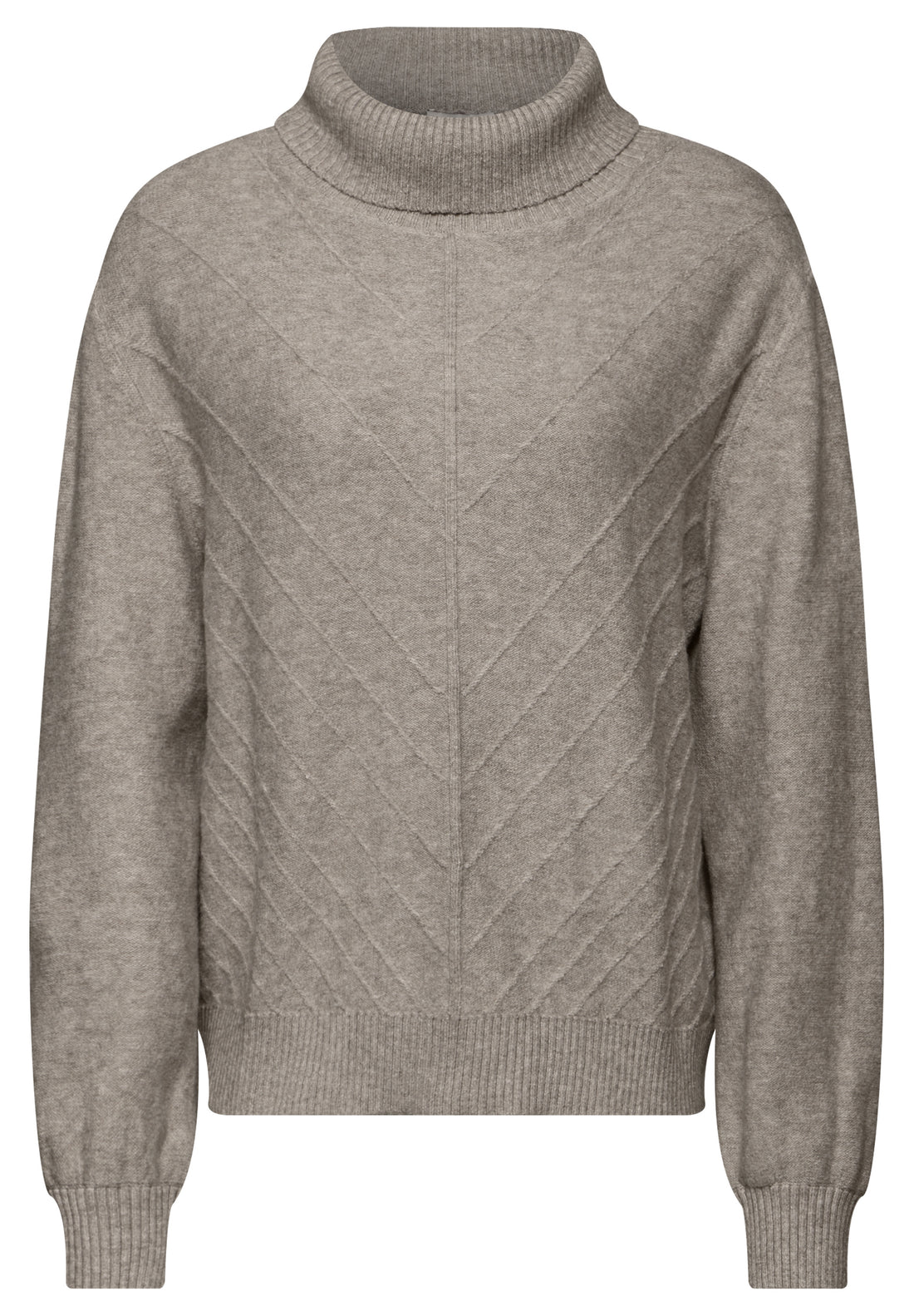 Street One Strickpullover Damen Rollkragen Langarm Strukturmuster