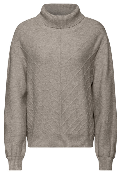 Street One Strickpullover Damen Rollkragen Langarm Strukturmuster