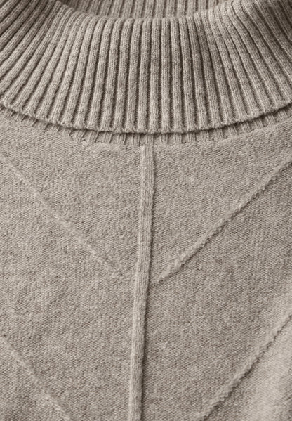 Street One Strickpullover Damen Rollkragen Langarm Strukturmuster