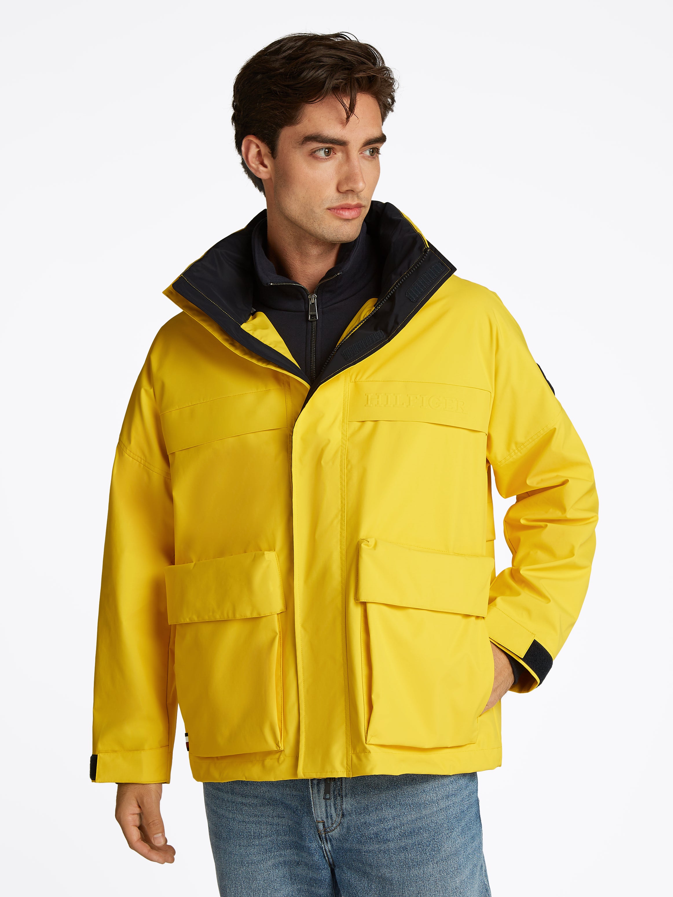 Theur Nylon Windbreaker Jacke Herren Gelb