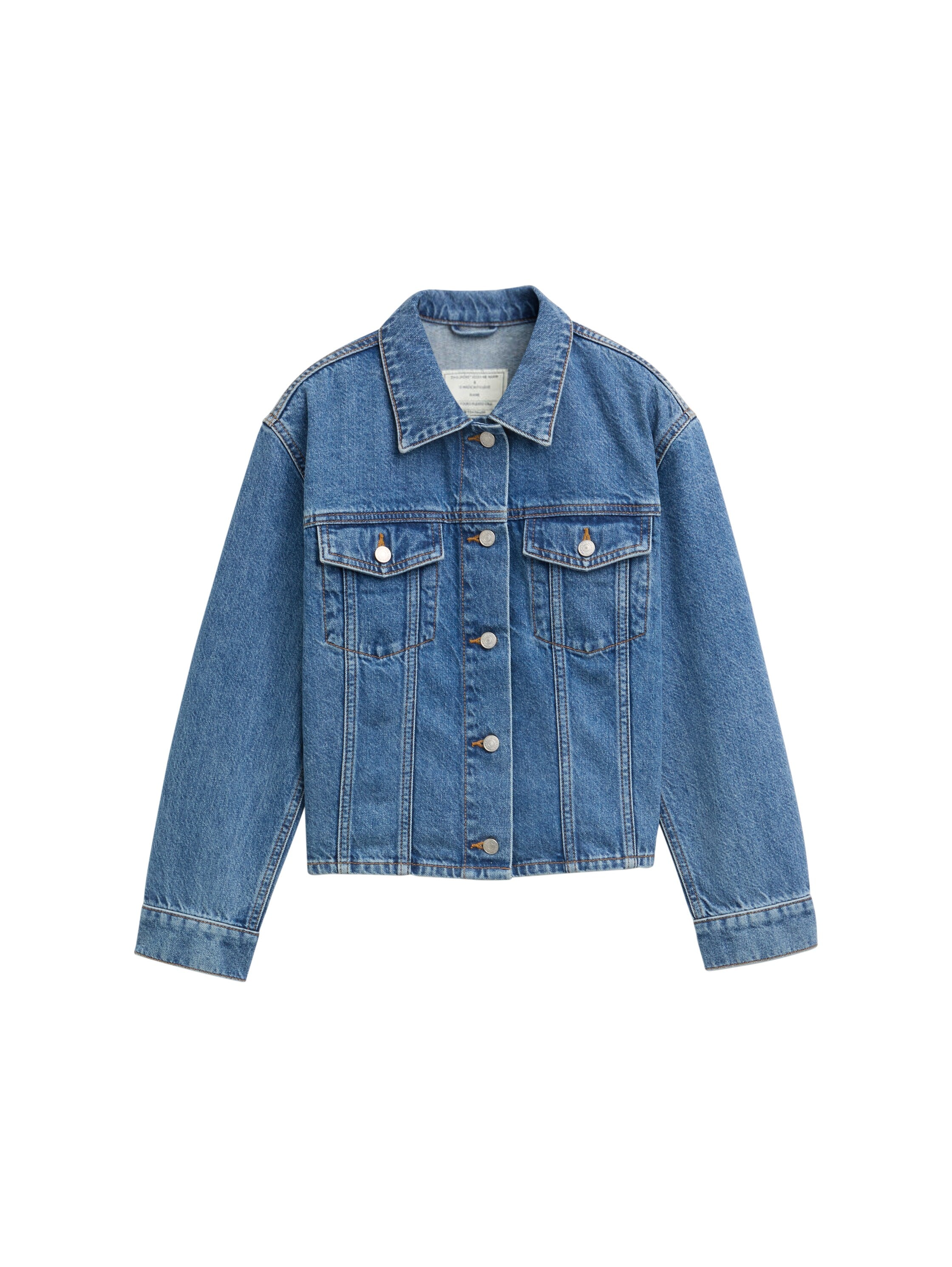 Tom Tailor Denim Cropped Jeansjacke Kinder Weiblich clean mid stone blue denim