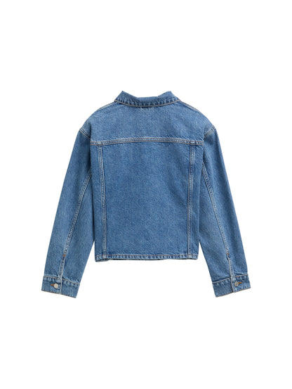 Tom Tailor Denim Cropped Jeansjacke Kinder Weiblich clean mid stone blue denim