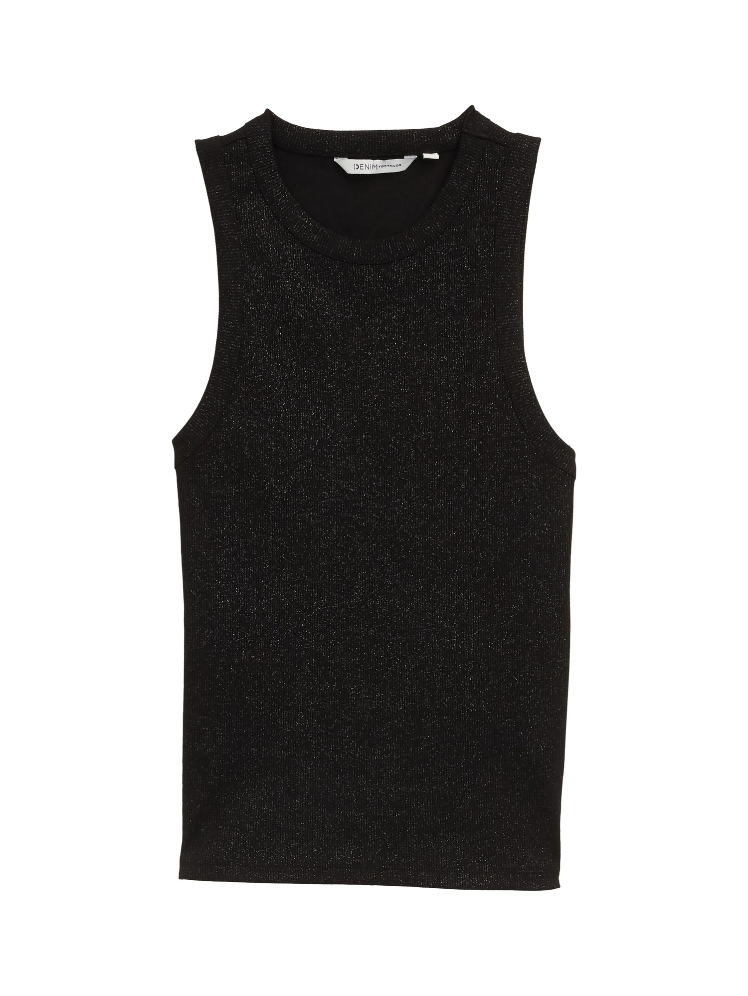 Tom Tailor Denim Eng anliegendes Top für Damen mit Glitzer-Effekt