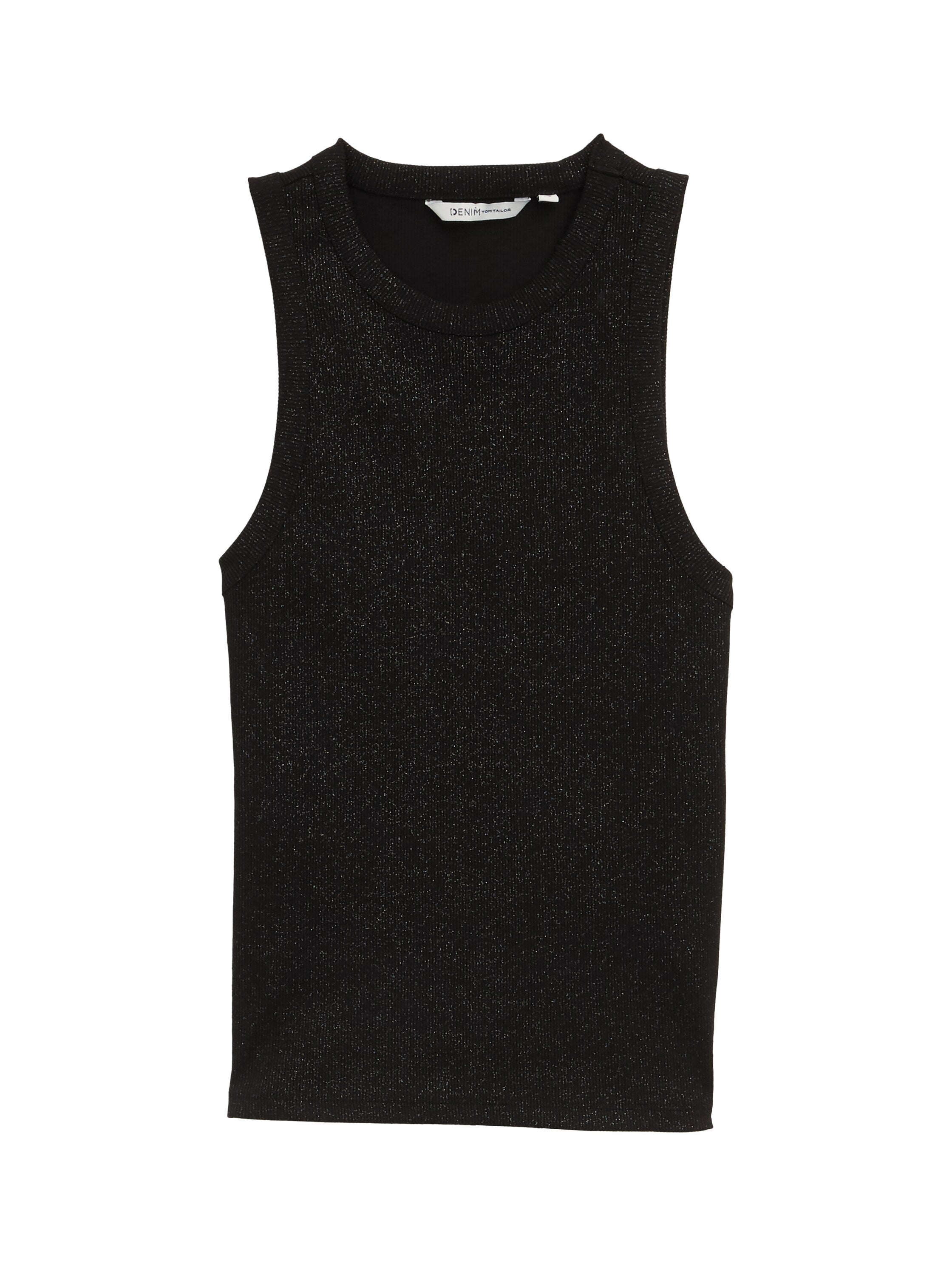 Tom Tailor Denim Eng anliegendes Top für Damen mit Glitzer-Effekt