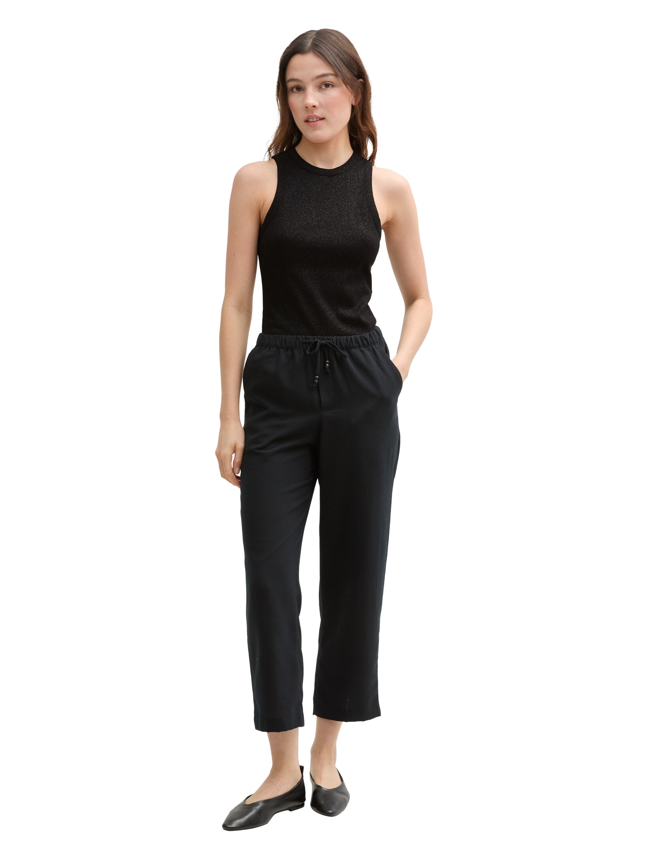 Tom Tailor Denim Eng anliegendes Top für Damen mit Glitzer-Effekt