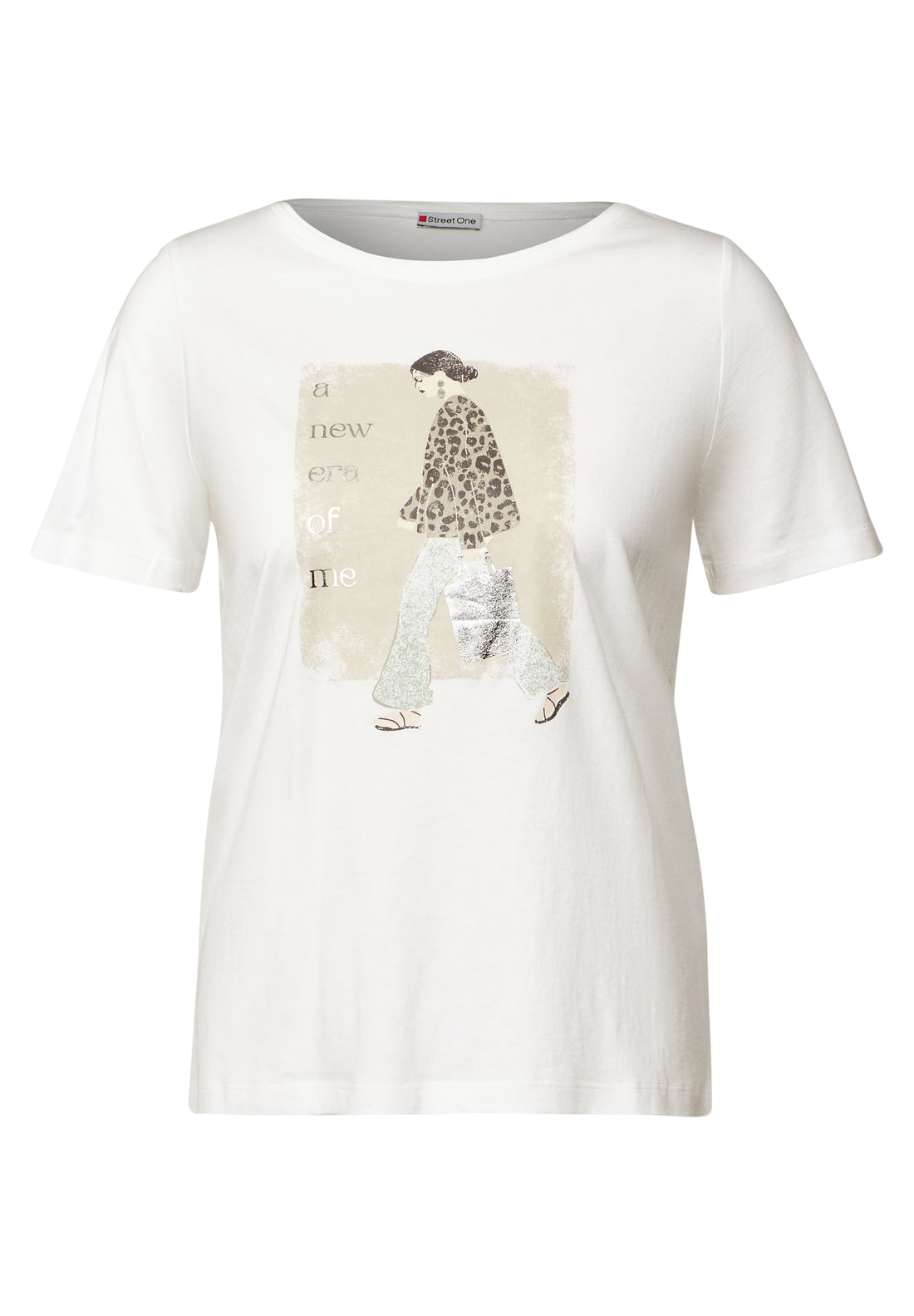 Street One Damen T-Shirt mit grafischem Print und Folien-Wording