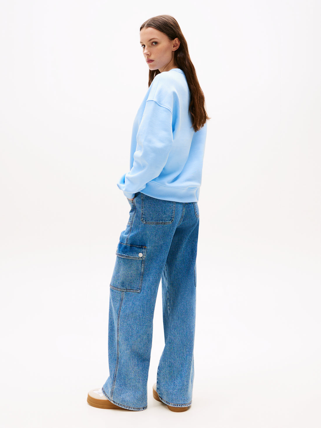 TheUR Baumwolle T-Shirt Damen Leichtes Pudriges Blau