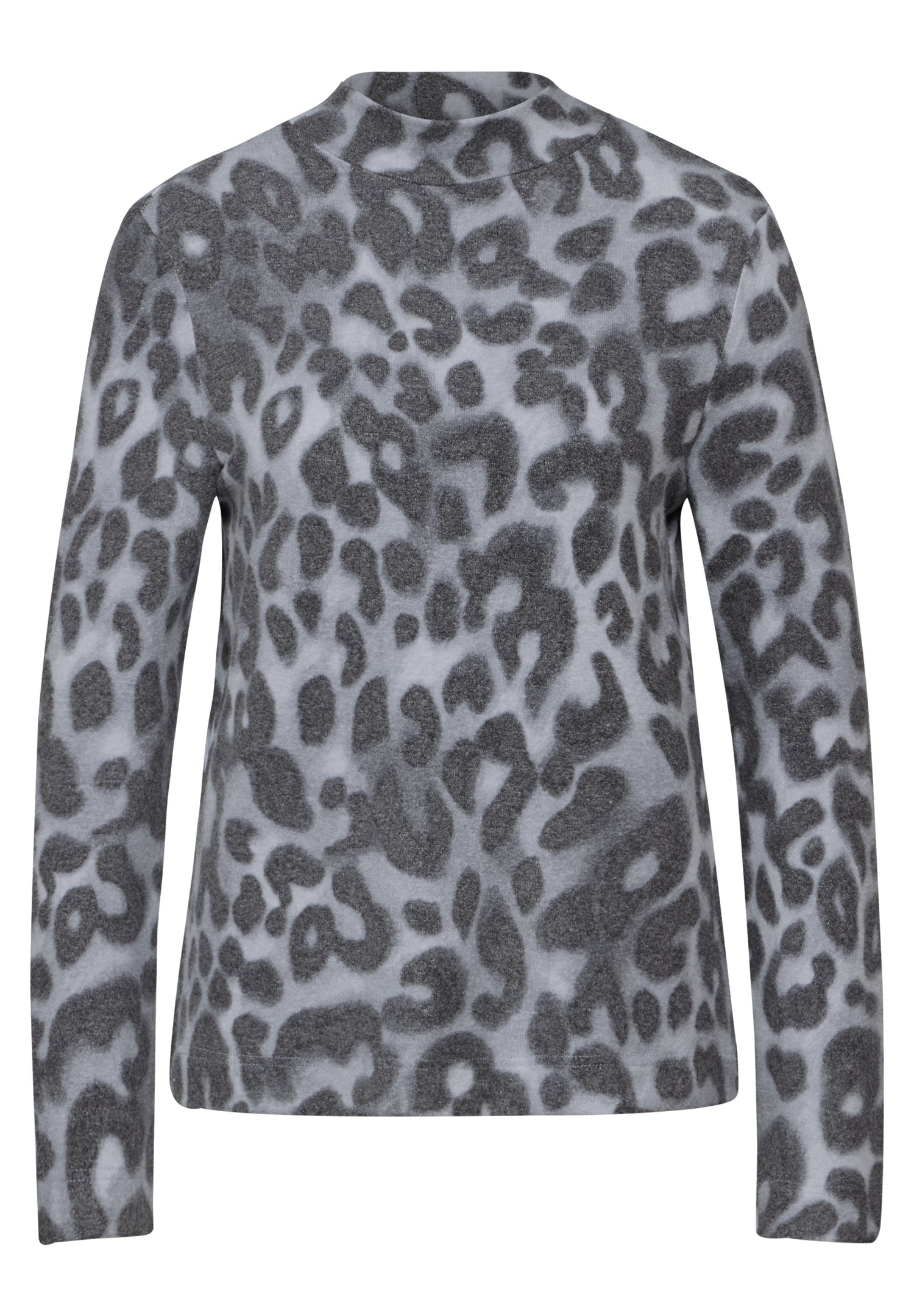 Street One Leo-Muster Turtleneck Shirt Damen Langarm Viskosemix Stretch