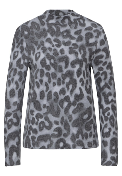 Street One Leo-Muster Turtleneck Shirt Damen Langarm Viskosemix Stretch
