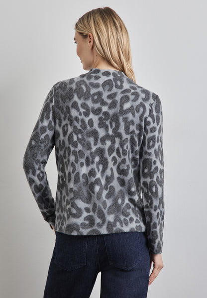 Street One Leo-Muster Turtleneck Shirt Damen Langarm Viskosemix Stretch