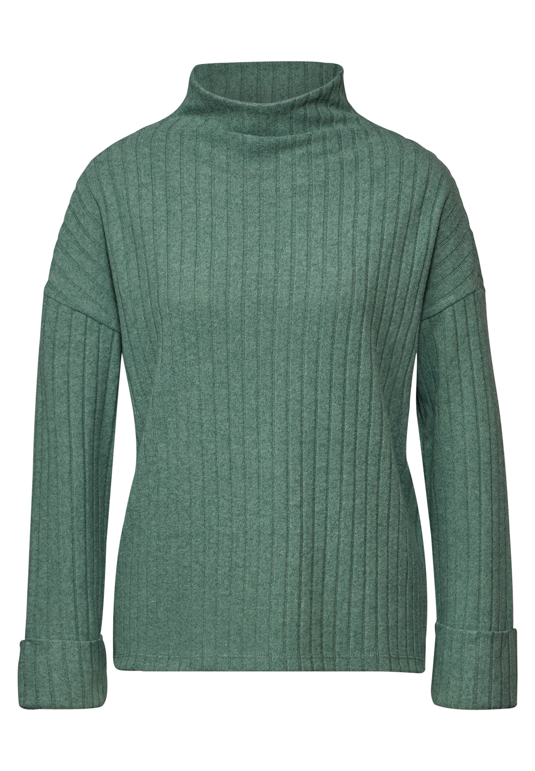Street One Damenshirt Turtleneck Langarm Rippstruktur Stretchanteil