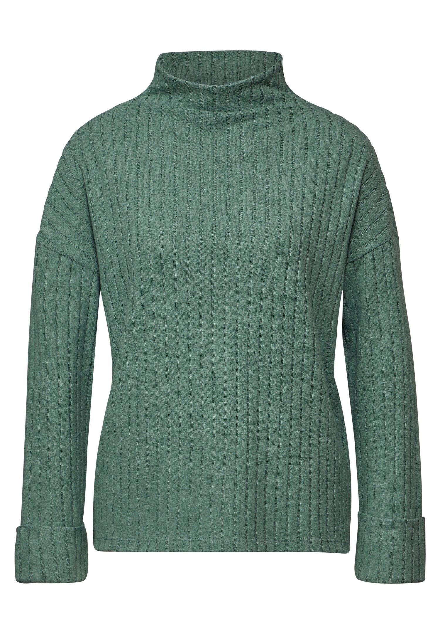 Street One Damenshirt Turtleneck Langarm Rippstruktur Stretchanteil