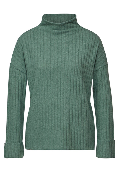 Street One Damenshirt Turtleneck Langarm Rippstruktur Stretchanteil
