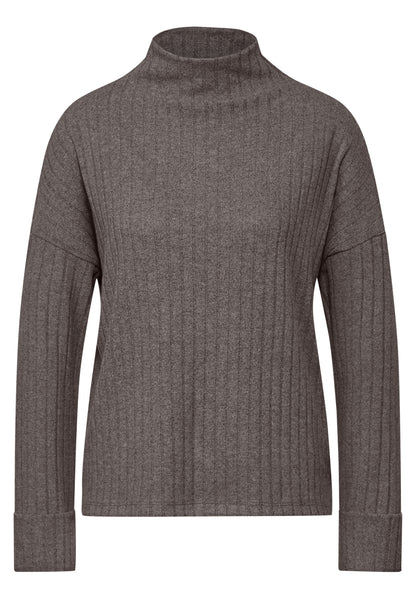 Street One Damenshirt Turtleneck Langarm Rippstruktur Stretchanteil