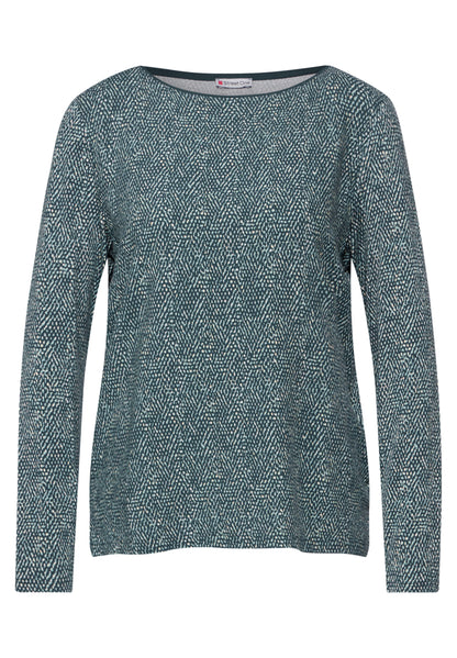 Street One Langarmshirt Damen Grafisches Muster Viskosemix Stretch