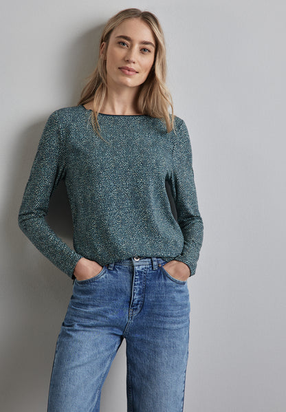 Street One Langarmshirt Damen Grafisches Muster Viskosemix Stretch