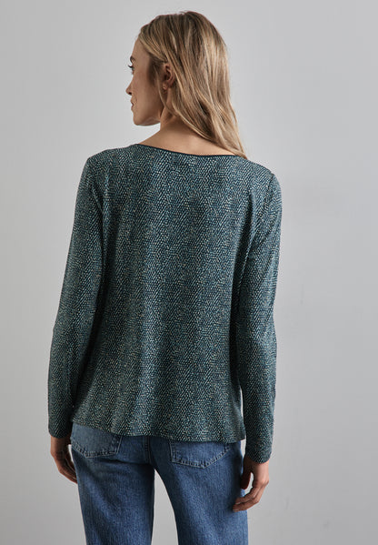 Street One Langarmshirt Damen Grafisches Muster Viskosemix Stretch