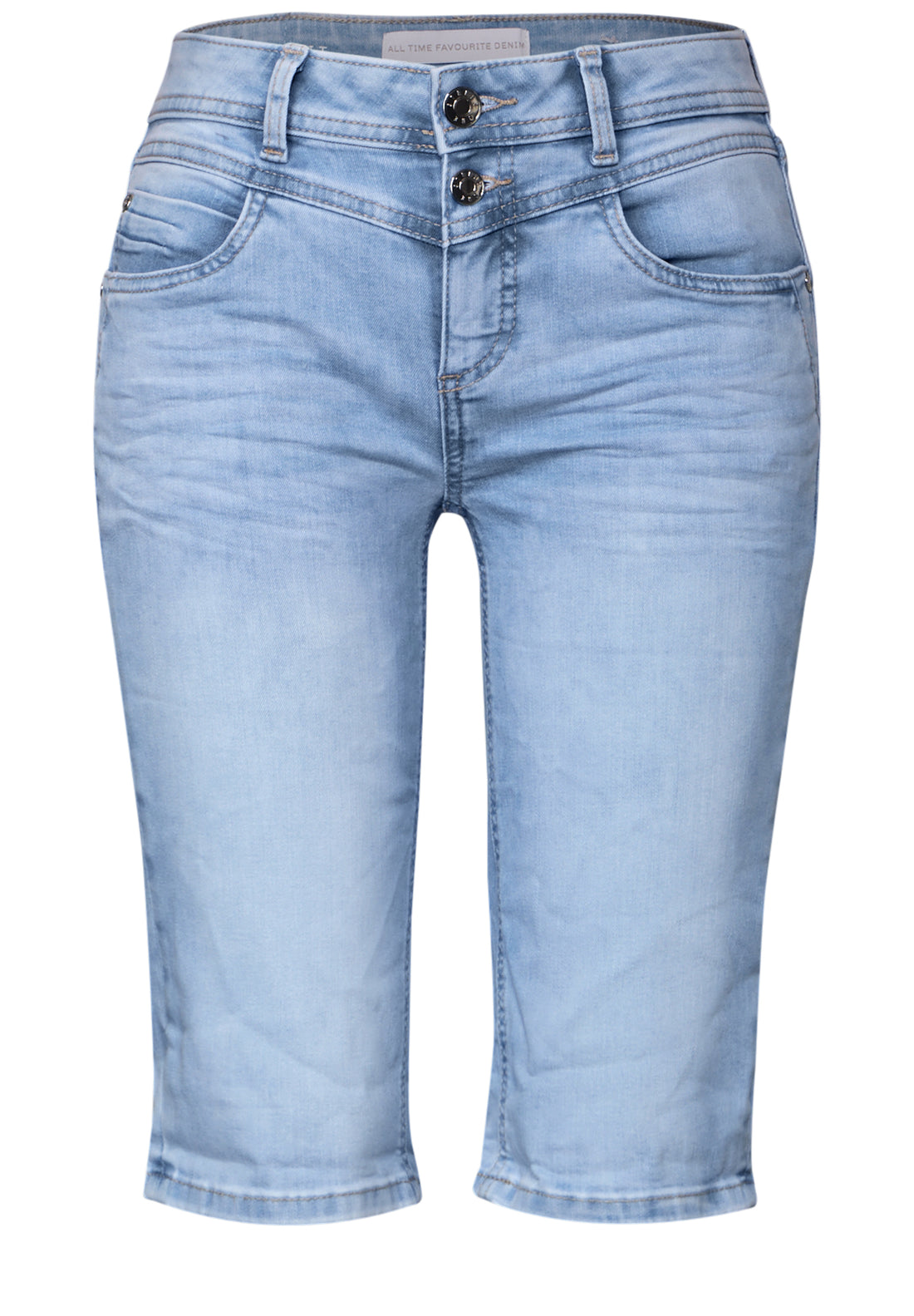 Street One Bermuda Jeans Damen Casual Fit Slim Legs Stretchanteil