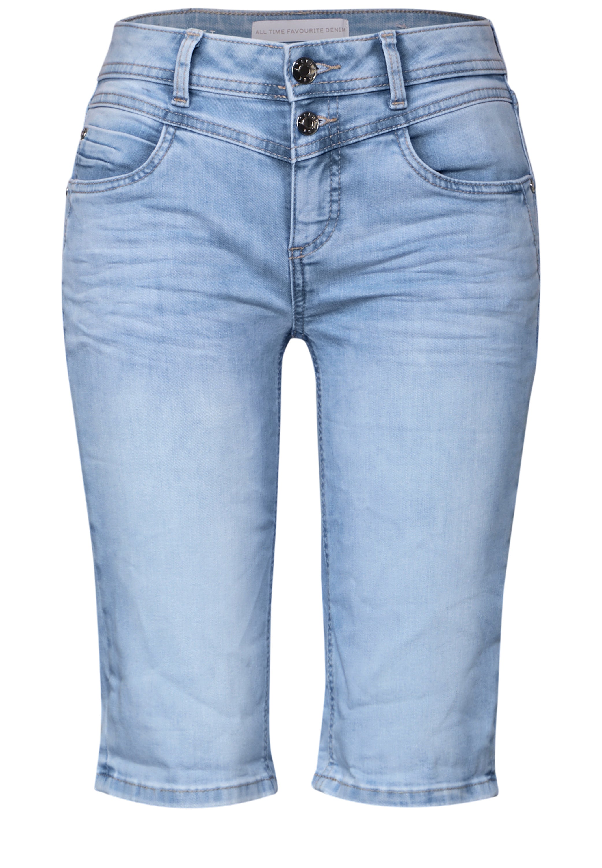 Street One Bermuda Jeans Damen Casual Fit Slim Legs Stretchanteil