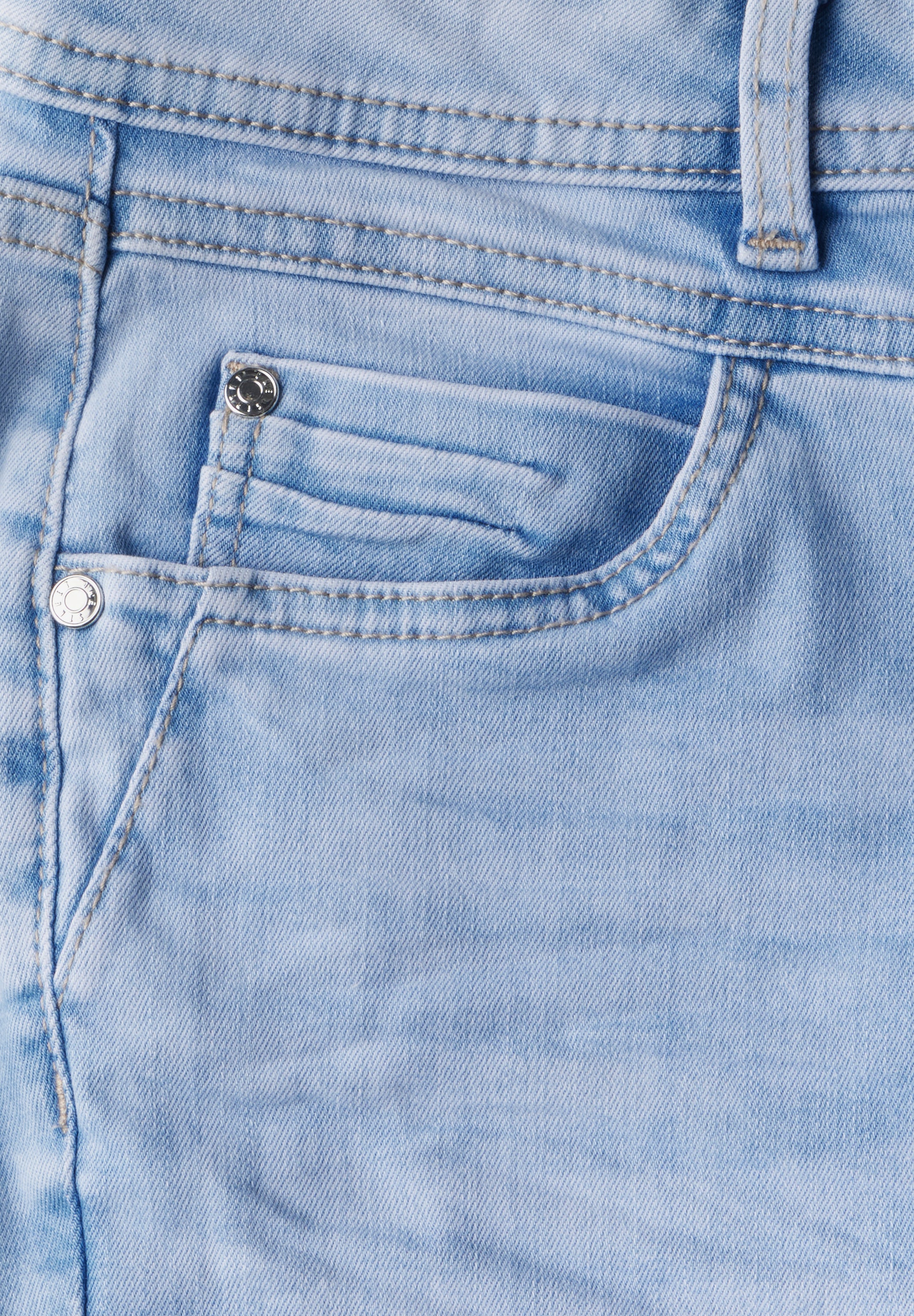 Street One Bermuda Jeans Damen Casual Fit Slim Legs Stretchanteil