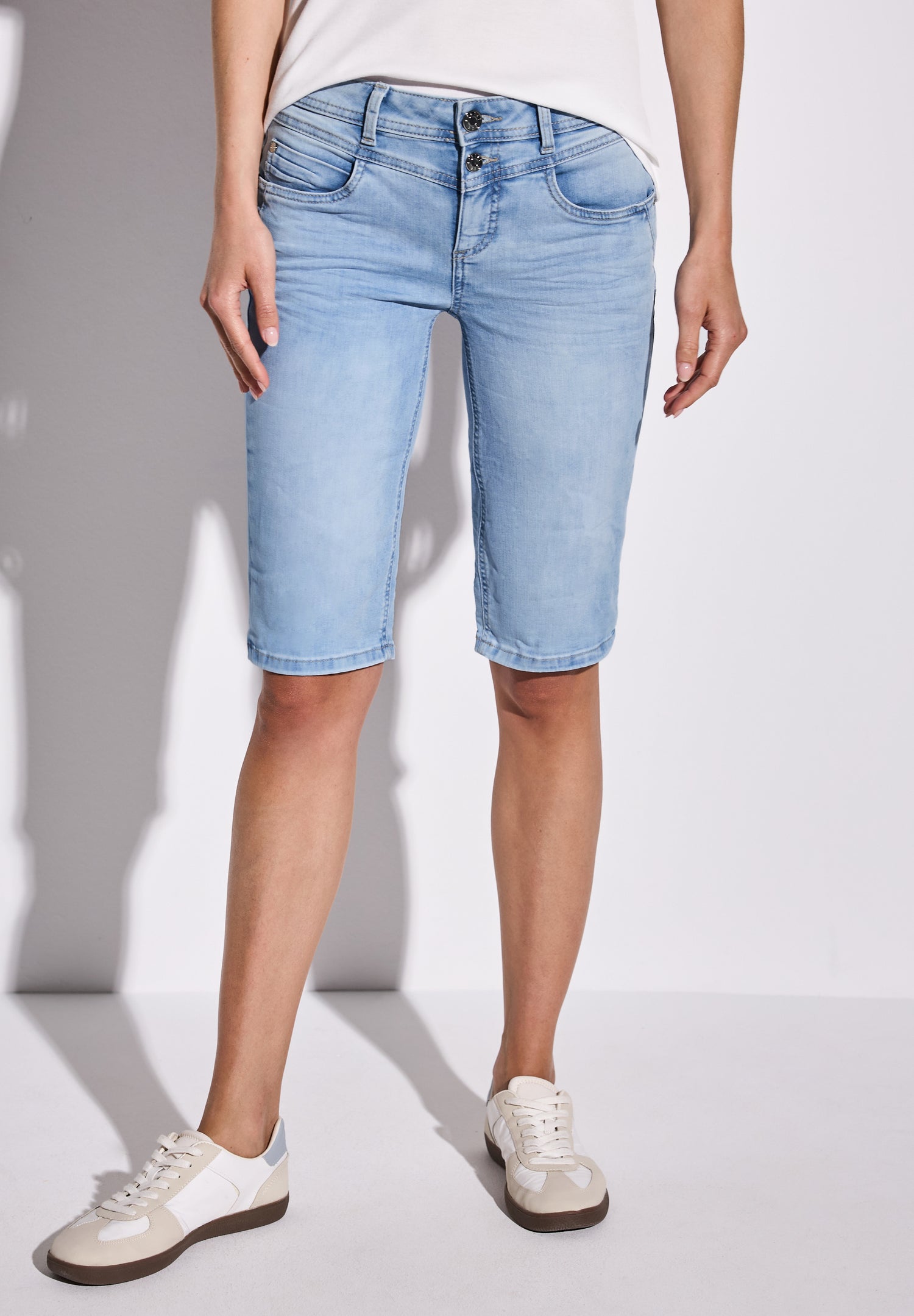 Street One Bermuda Jeans Damen Casual Fit Slim Legs Stretchanteil