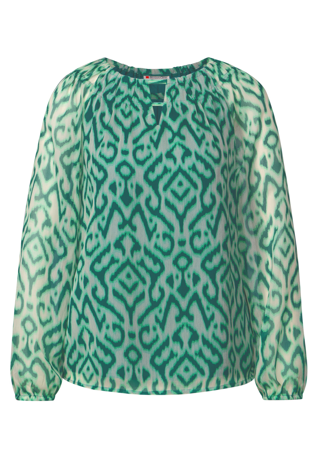 Street One Chiffon-Bluse Damen Grafisches Muster Raffungen