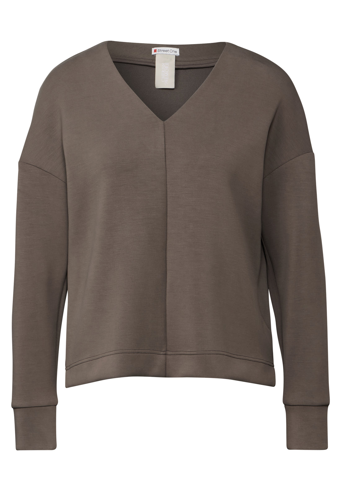 Street One Langarmshirt Damen Bequemes Modalmix mit V-Ausschnitt