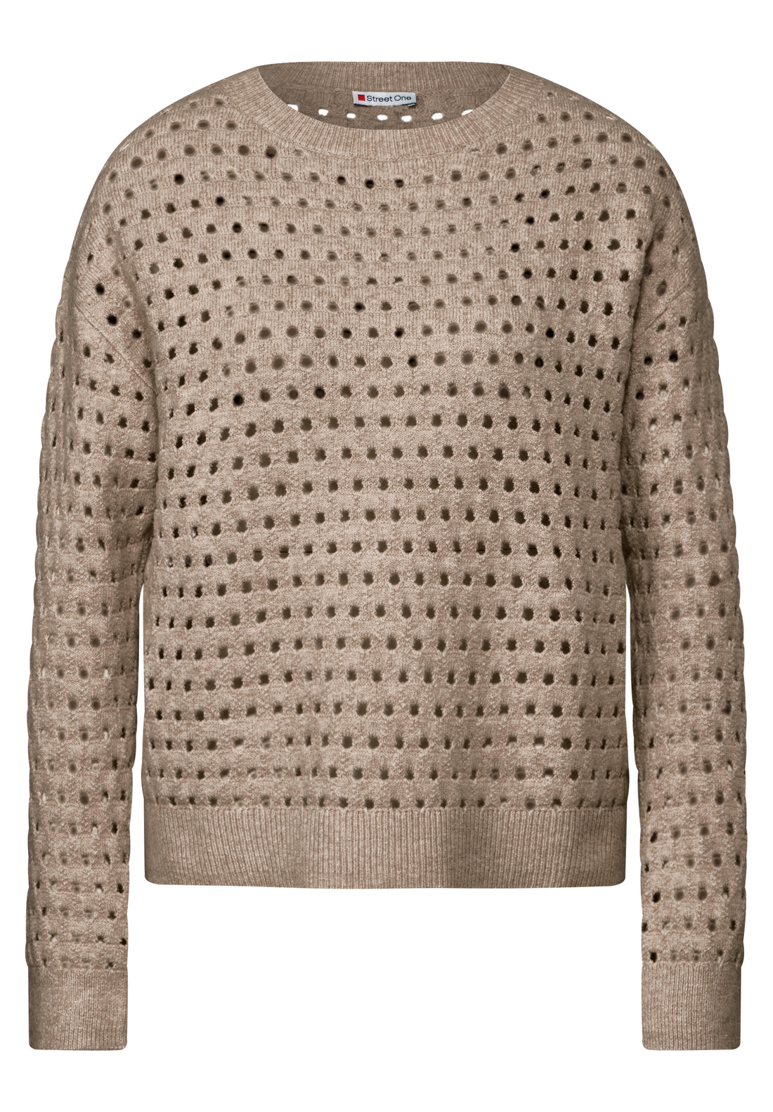 Street One Strukturpullover Damen Lochmuster weicher Materialmix