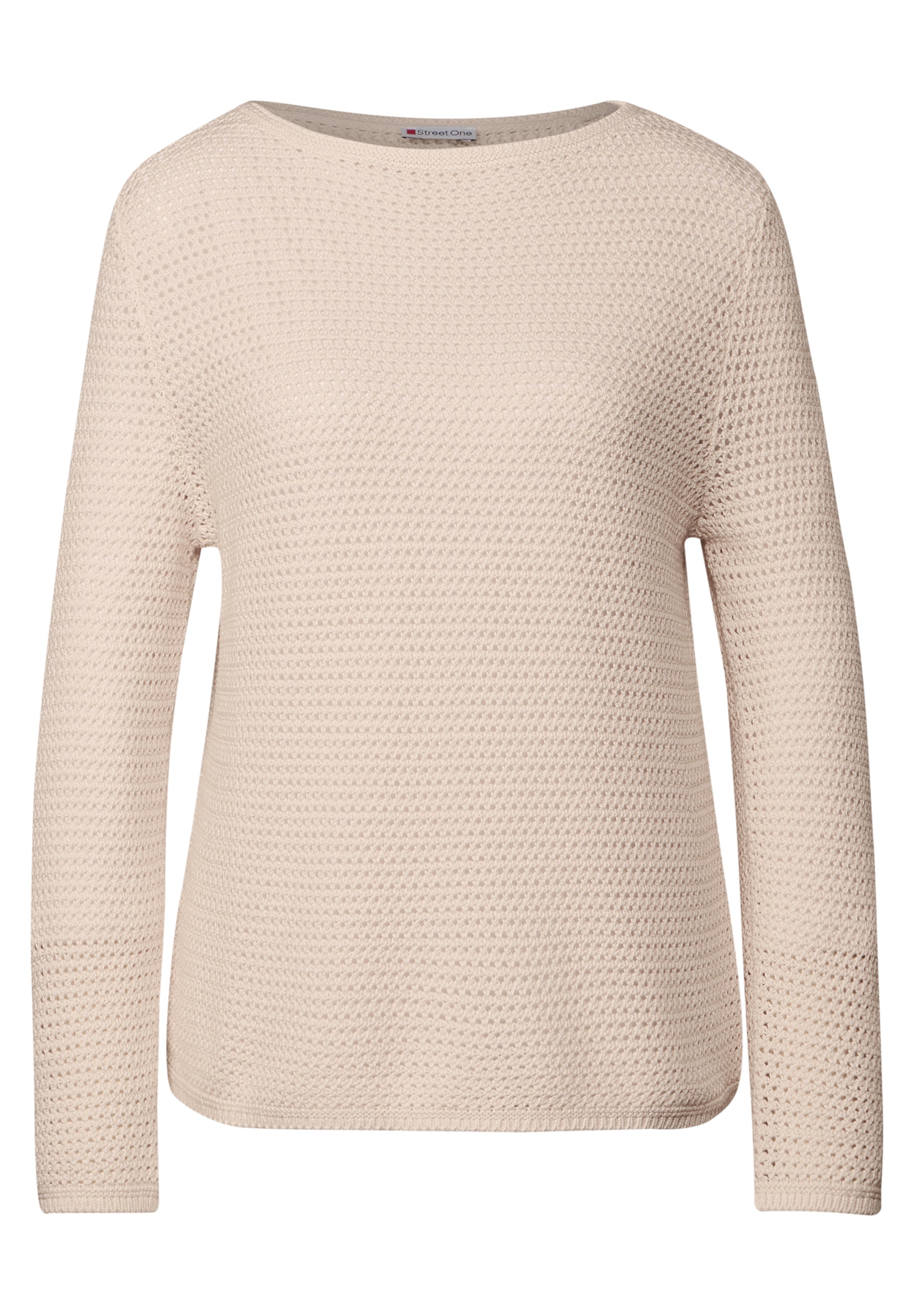 Street One Damen Strickpullover U-Boot-Ausschnitt Langarm Baumwolle
