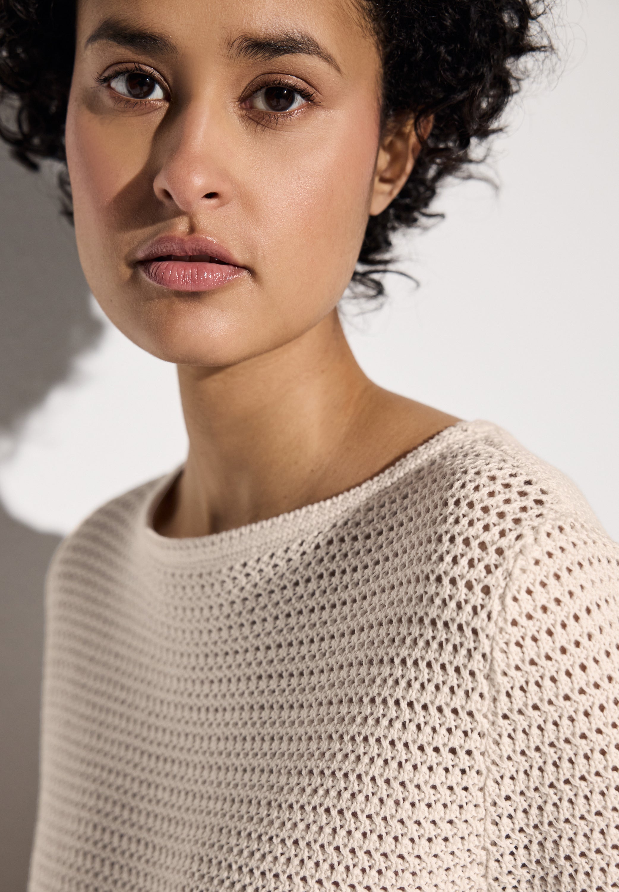 Street One Damen Strickpullover U-Boot-Ausschnitt Langarm Baumwolle