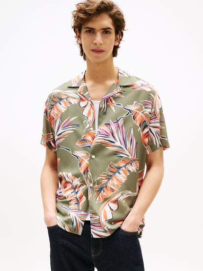 Theur Battle Green Viskose T-Shirt für Männer