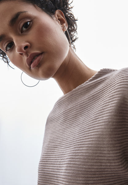 Street One Cordshirt Damen Weicher Cordstoff Turtleneck 3/4-Arm