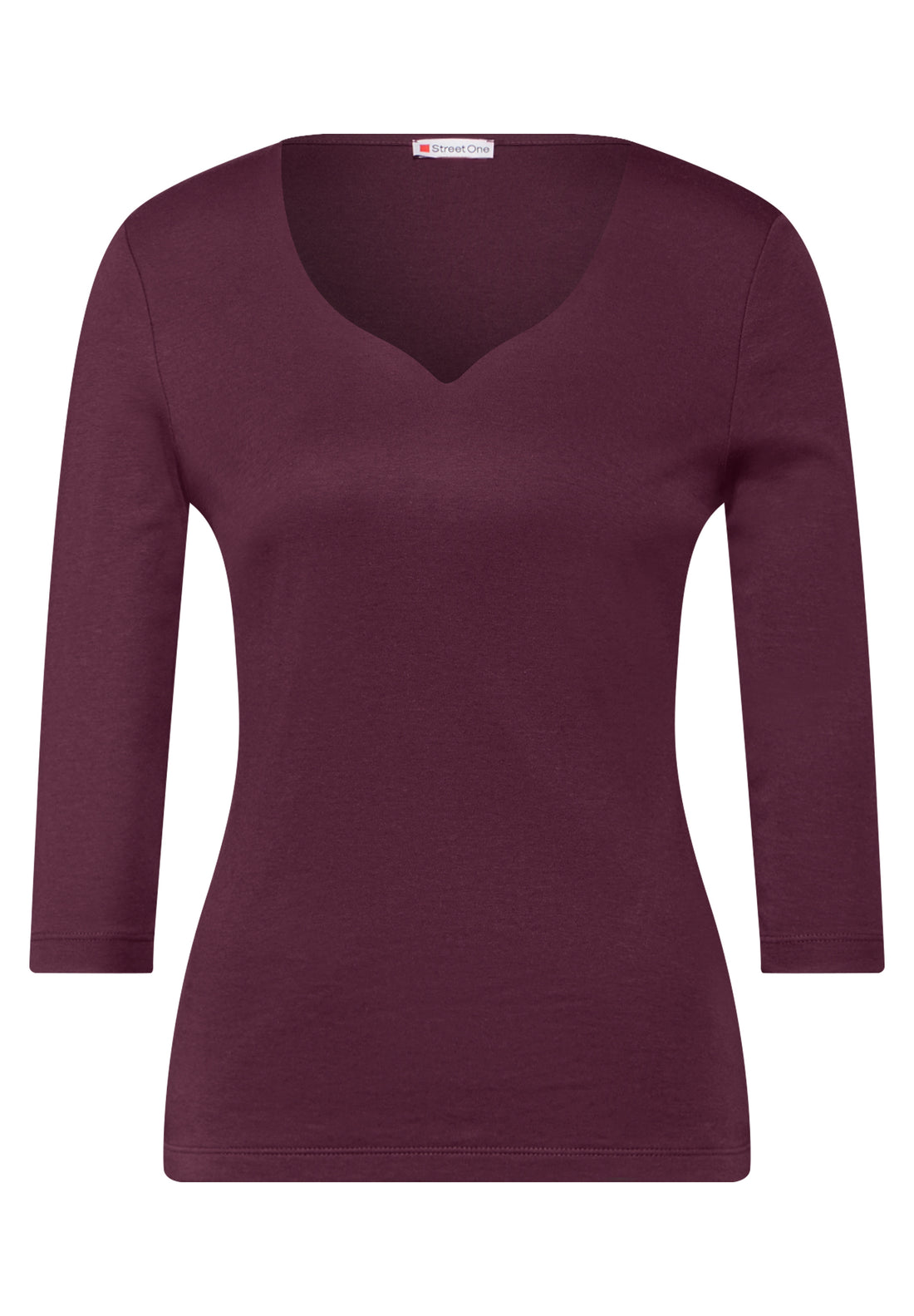 Street One T-Shirt Damen Ada Herzausschnitt 3/4-Arm