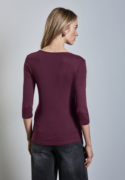Street One T-Shirt Damen Ada Herzausschnitt 3/4-Arm