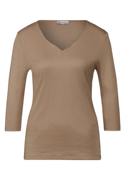 Street One T-Shirt Damen Ada Herzausschnitt 3/4-Arm