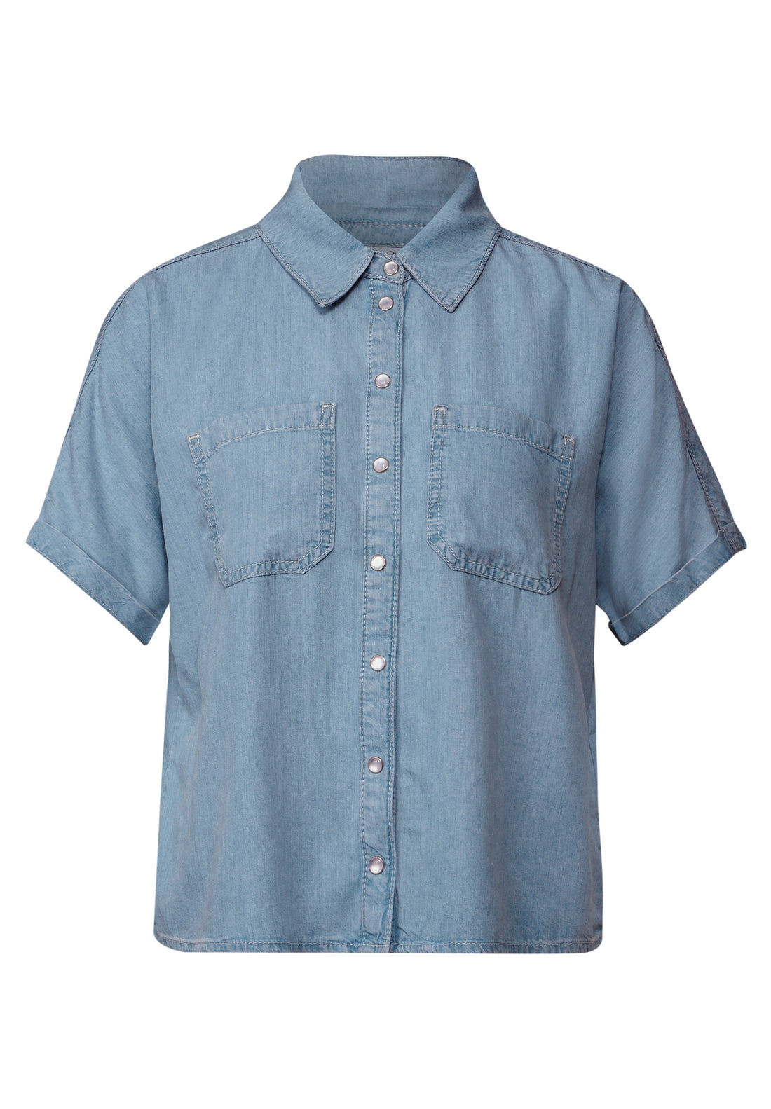Street One Jeansbluse Damen lässiger Schnitt Kurzarm