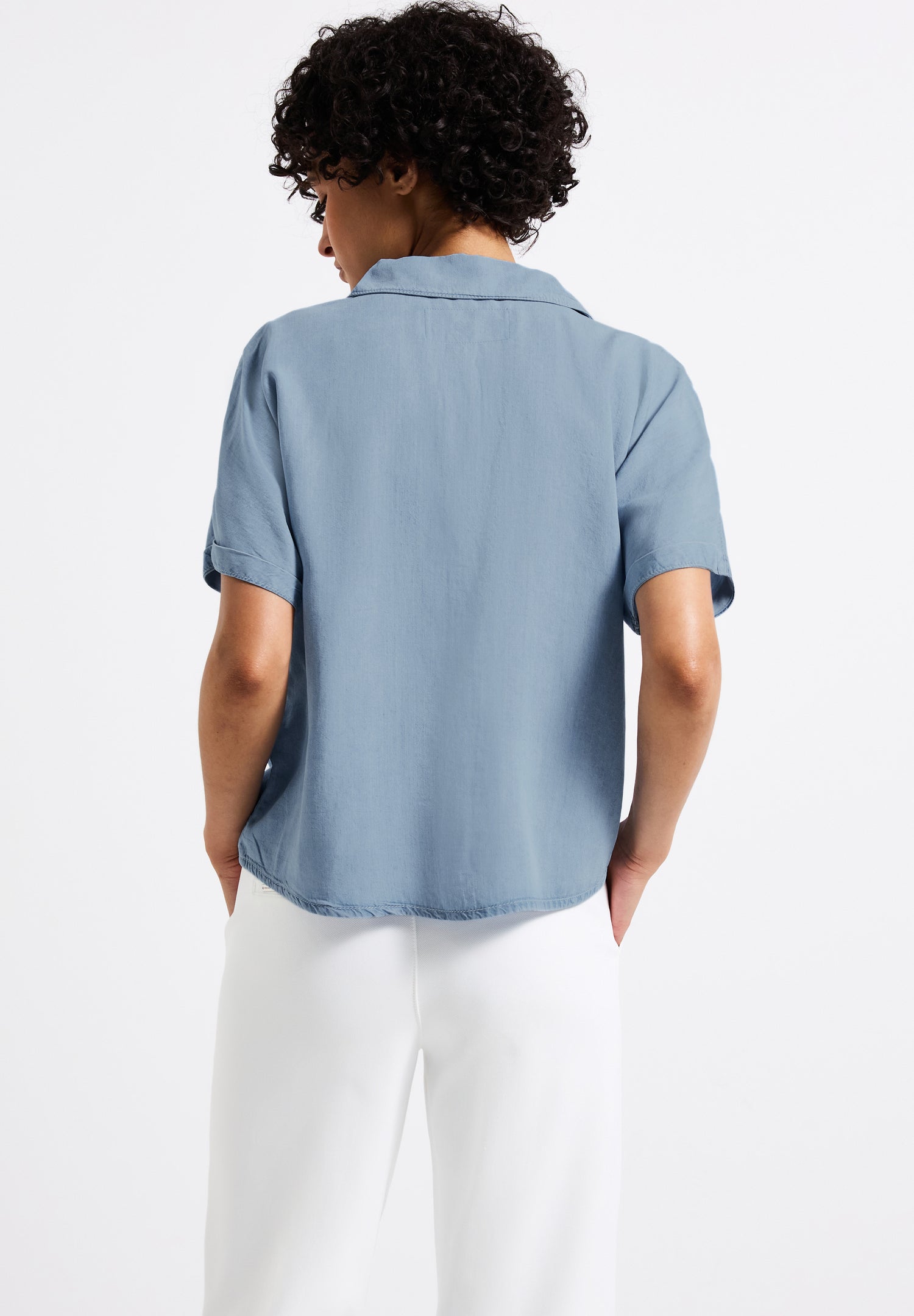 Street One Jeansbluse Damen lässiger Schnitt Kurzarm
