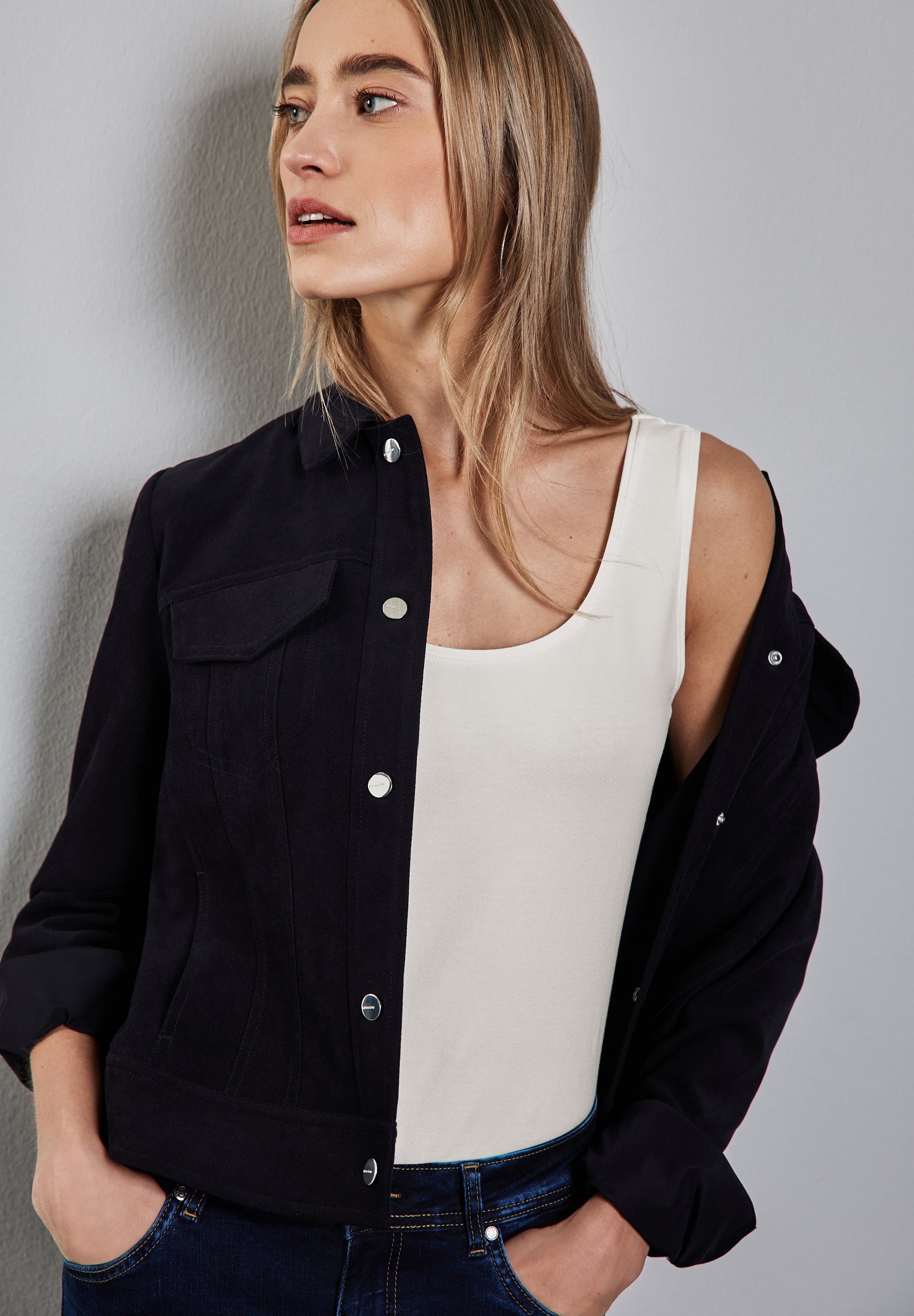 Street One Basic Top Anni Damen Stretch-Materialmix