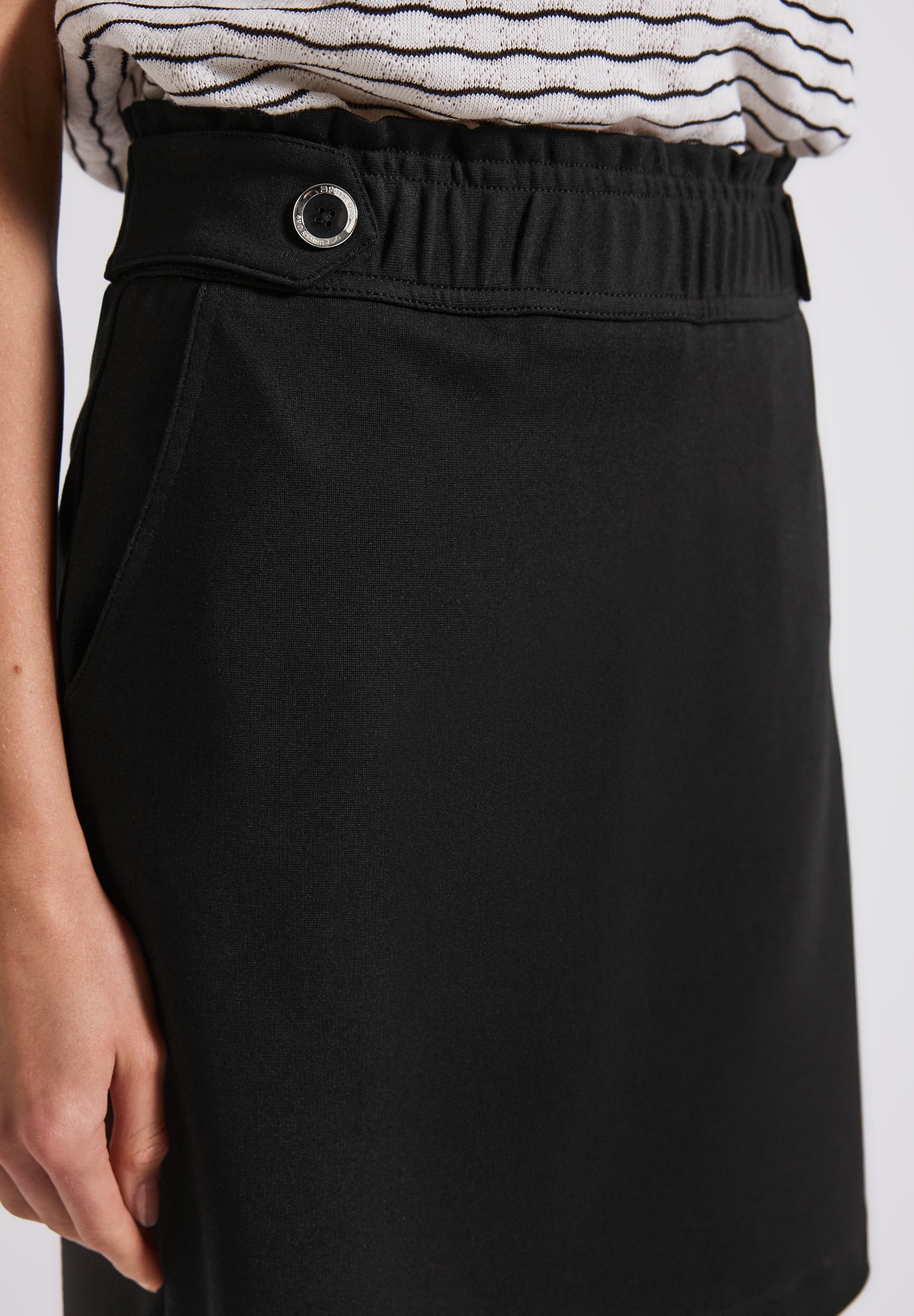 Street One Knielanger Paperbag-Rock Damen Elastischer Bund