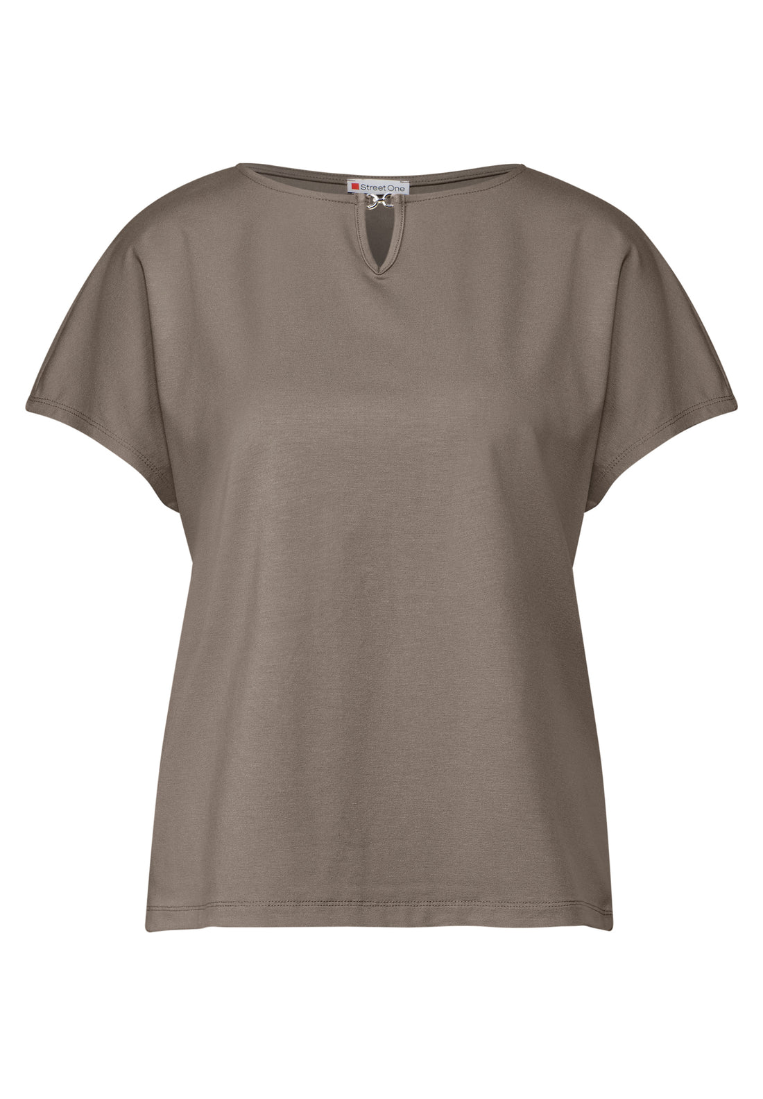 Street One Sommer-Shirt Damen mit Cut-Out am U-Boot-Ausschnitt