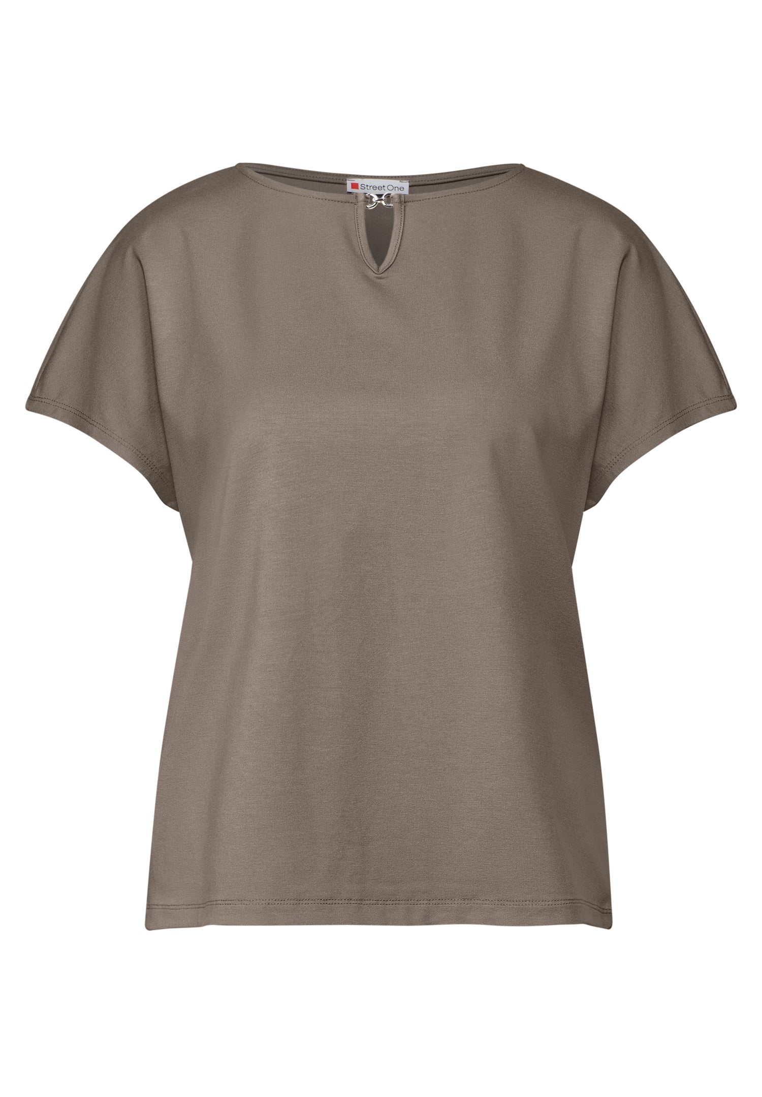 Street One Sommer-Shirt Damen mit Cut-Out am U-Boot-Ausschnitt