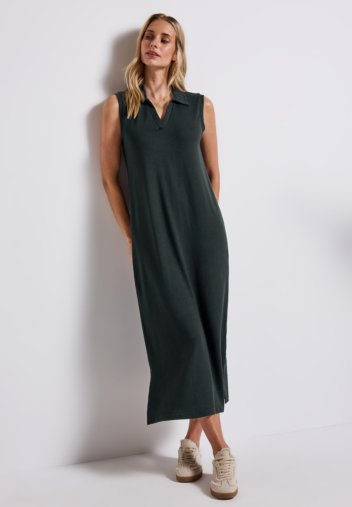 Street One Midi-Kleid Damen Ärmellos Stretchanteil