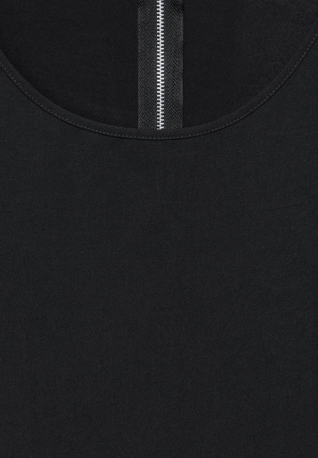 Street One Damen T-Shirt Sommerlich Leicht Rundhalsausschnitt Reißverschluss