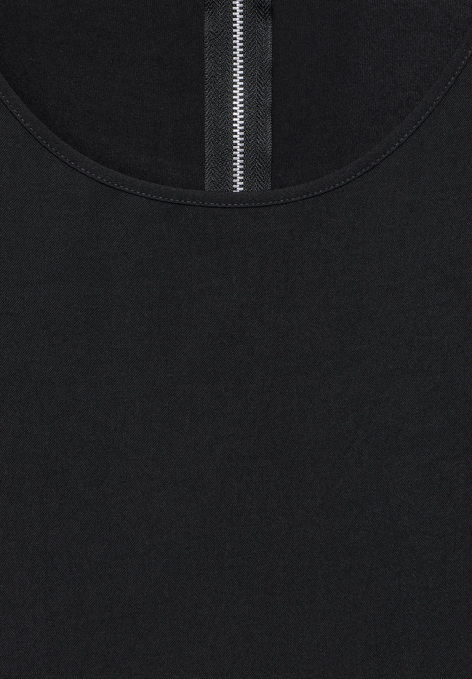 Street One Damen T-Shirt Sommerlich Leicht Rundhalsausschnitt Reißverschluss