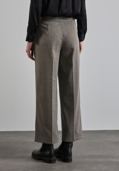 Street One karierte Wide Leg Hose Damen High Waist glitzerndes Karomuster